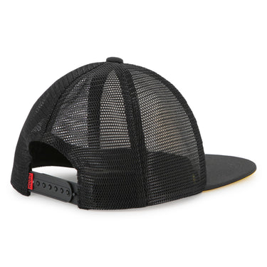 HUGO Gorra o cachucha para niño y adolescente blanco con negro logo en color amarillo